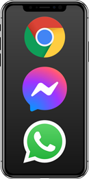 WhatsApp, Facebook Messenger, Browser